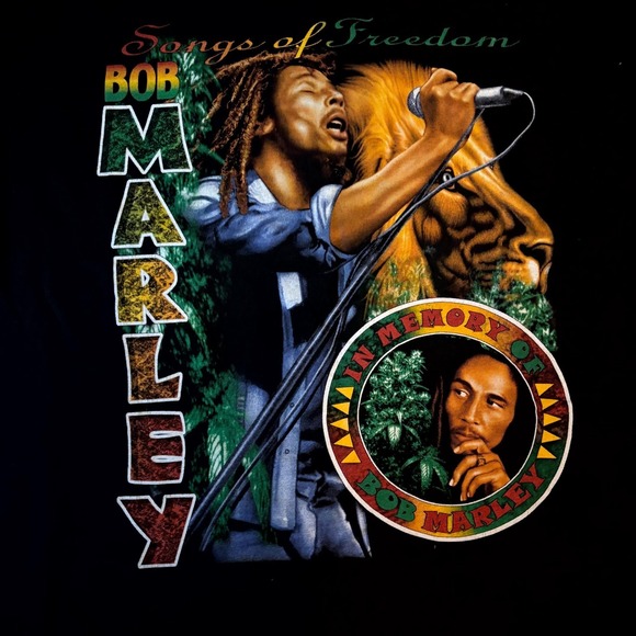 Vintage Bob Marley Songs of Freedom T-Shirt XL In Memory Reggae Rasta Graphic Te - Picture 2 of 6
